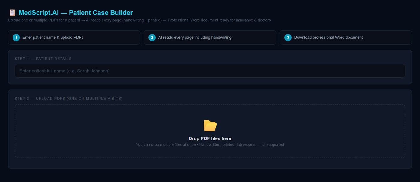 Patient Case Builder: PDFs to a Word document