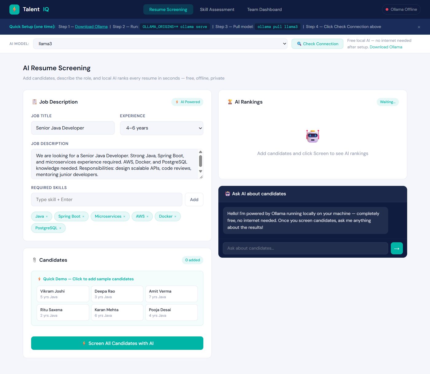 TalentIQ: AI resume screening and ranking